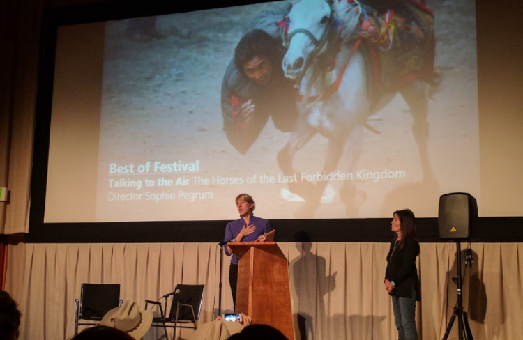 Sophie accepting award for Best of Festival